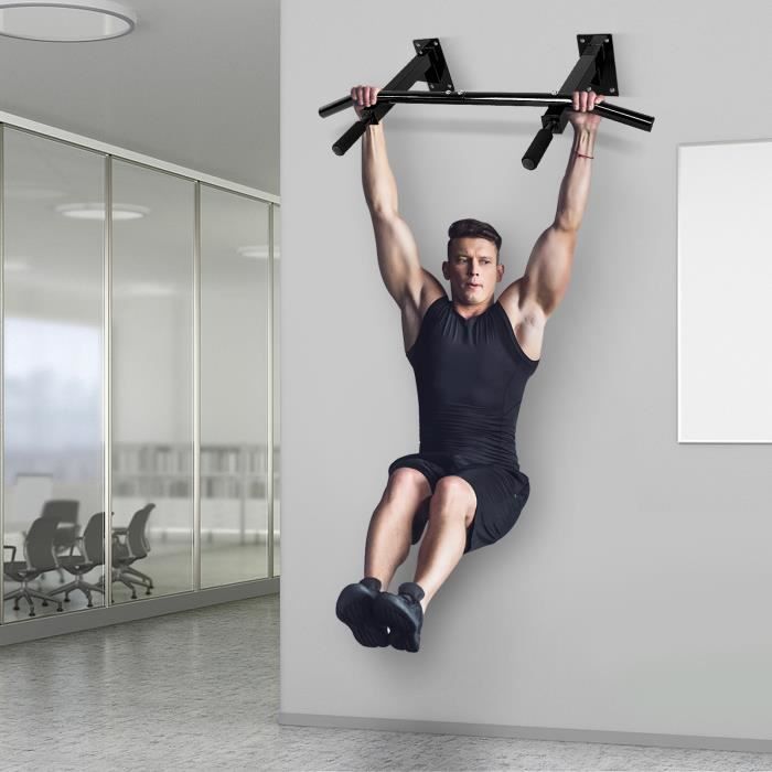 VGEBY® Barre de traction fixée au mur Exercice Fitness Gym Chin Ups Sit Up Bar Charge maximale 200 kg -BOH