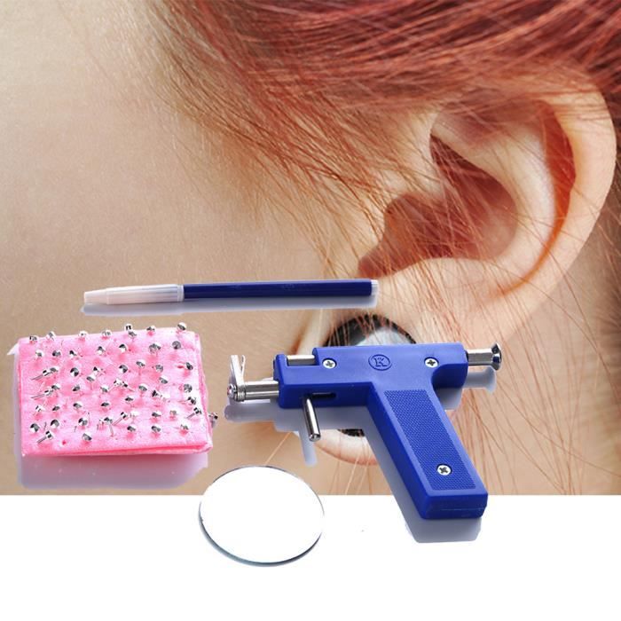 Kit de Piercing - Pistolet pour percer avec 49 paires de puces d'oreilles - Accessoire pour piecing de corps