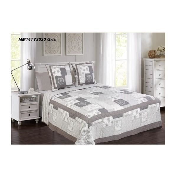 Couvre lit - Boutis 230x250 - Modèle 2020 Gris