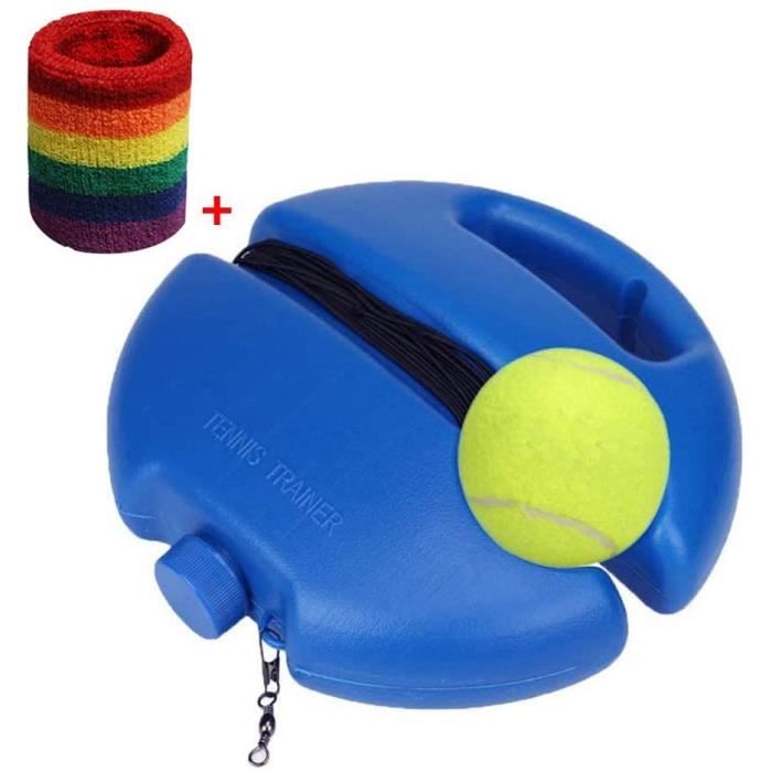 Tennis Trainer Rebounder Ball Trainer Plinthe avec Corde, Outil D'équipement Pratique Solo avec Bande Élastique Anti-enroulement