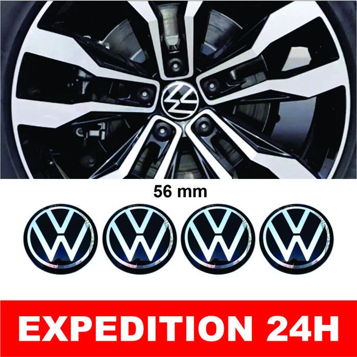4x 55mm VW Logo Jante Cache Moyeu Centre De Roue Piqûres Emblème Pour Volkswagen#6N0 601 171