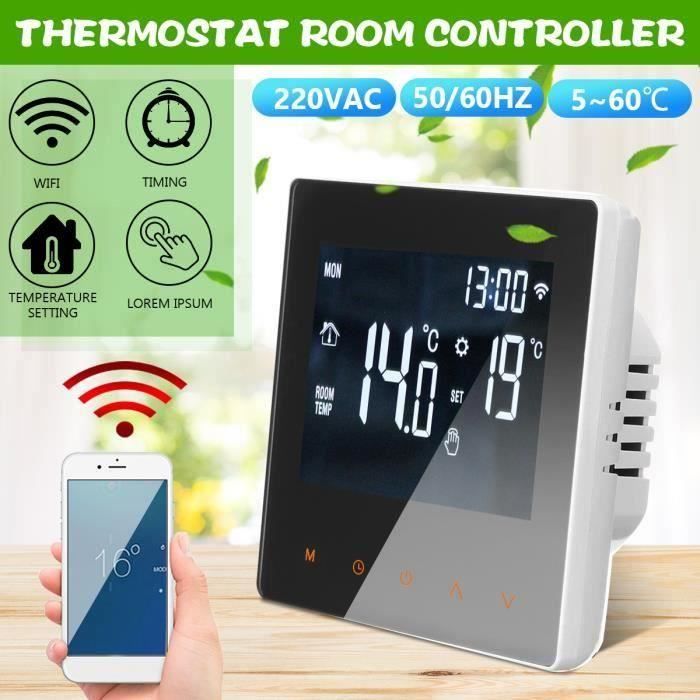220V Numérique WiFi Smart Chauffage Thermostat Contrôleur Intérieur ma36817