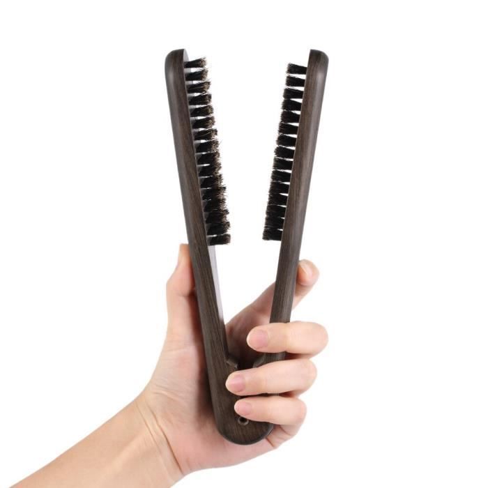 Double face lissage cheveux brosse peigne pince cheveux coiffure poils naturels peigne cheveux outils de coiff TR52394826