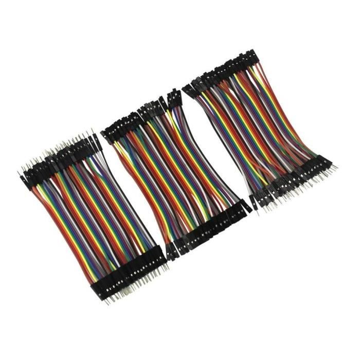 120Pcs 10CM Dupont Wire Jumper Câbles 40×M/F 40×M/M 40×F/F pour Arduino