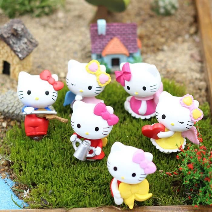 Mini Hello Kitty 6 pcs / ensemble PVC Arbre Jardinage Décoration Micro Paysage Plantes Pendentif Micro Vue 3.5 * 2.5 cm cadeau