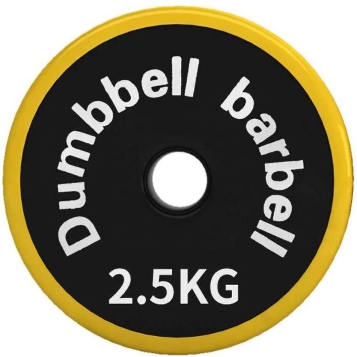 BARRE HALTERE POIDS Disques de Poids,Plaques de Musculation Portables avec Manchon en Caoutchouc,Disques D'haltères Pour 365