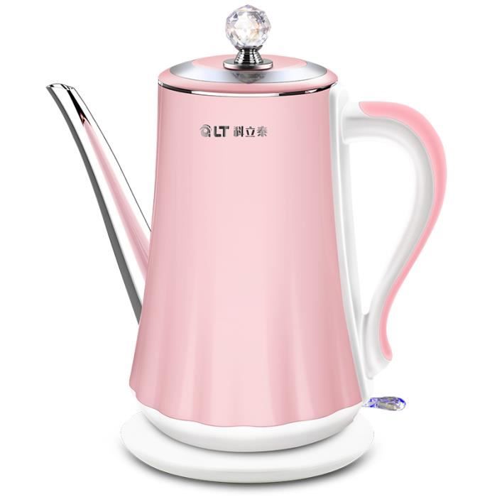 Carafes d'eau,Bouilloire électrique Vintage en acier inoxydable,grande capacité,mise hors tension automatique,eau - Type Rose