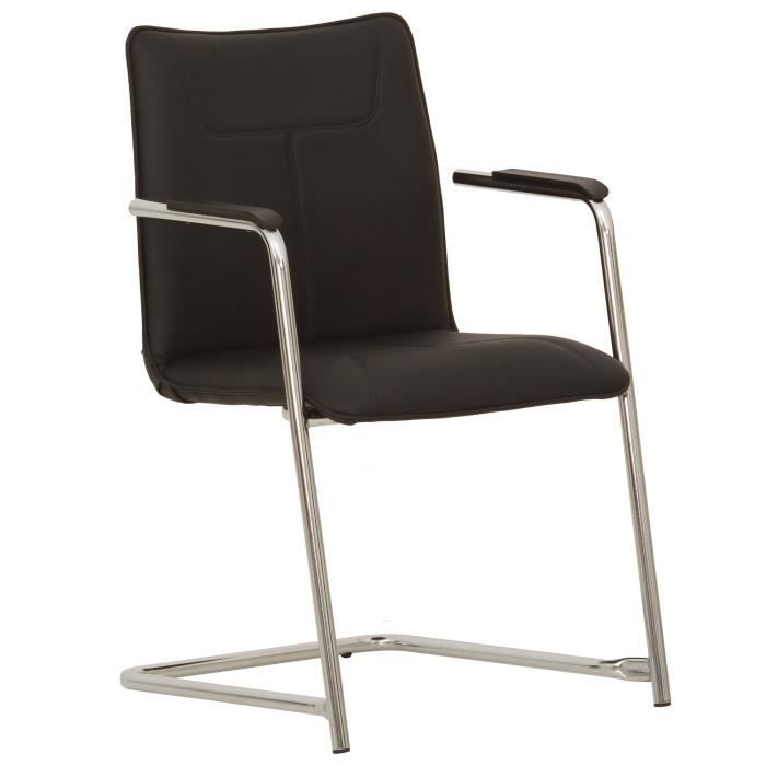 LOT DE 2 FAUTEUILS DESIGN, SIÈGE DE CONFÉRENCE CAPITONNÉ DESILVA. NOIR. Noir