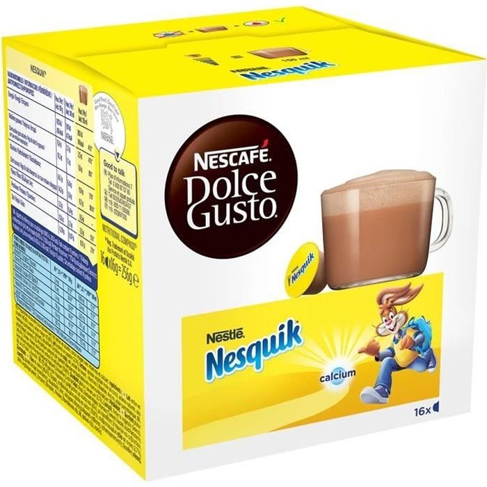 LOT DE 3 - DOLCE GUSTO Nesquik - Capsules pour chocolat chaud 16 capsules