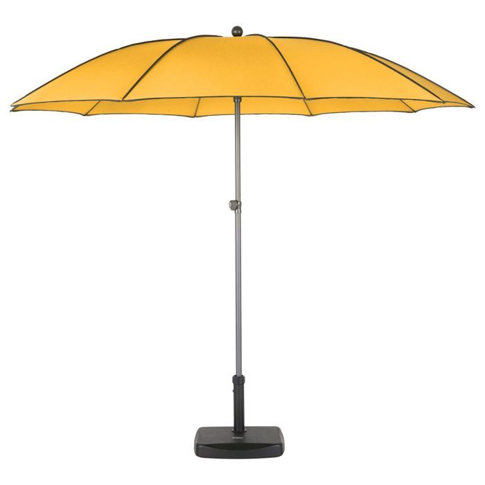 Parasol droit rond Bogota - Inclinable - Diam. 250 cm - Jaune safran