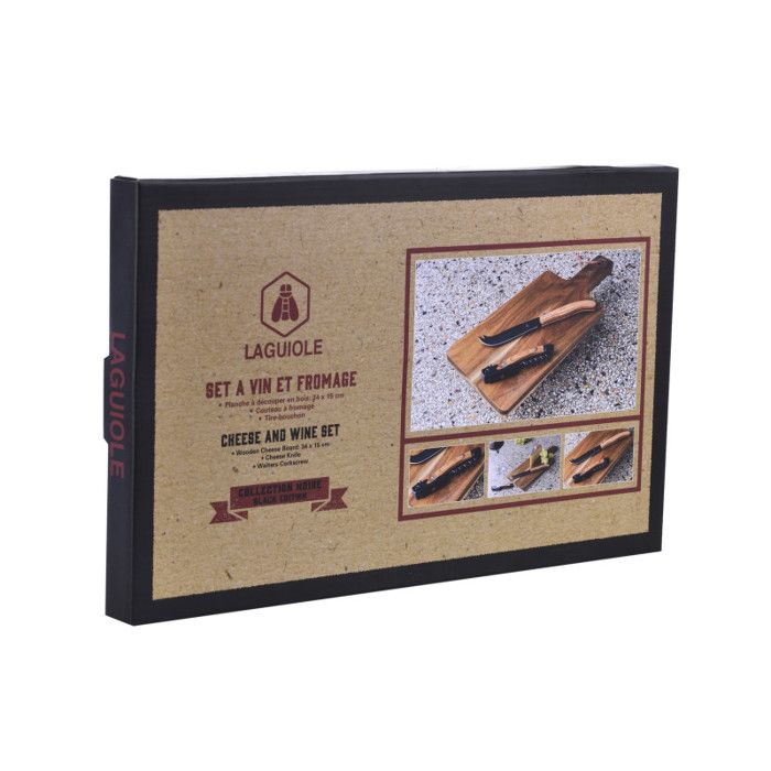 Service vin et fromage Laguiole en bois