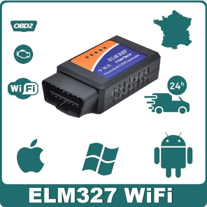 Interface/Valise Diagnostic Auto - ELM327 OBD2 WIFI - Diagnostique Multimarques - Lecture Effacement
