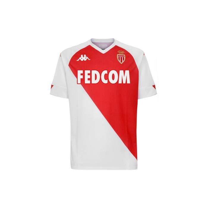 Maillot AS Monaco Domicile 2020-2021,Maillot de Foot Enfants Homme Ensemble Survêtements D'entraînement de Football
