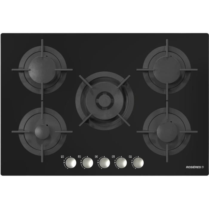Table de cuisson gaz ROSIERES RGV75WFM PN