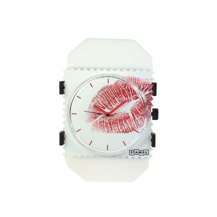 Bracelet élastique de montre Stamps belta Y blanc - Blanc 4 cm