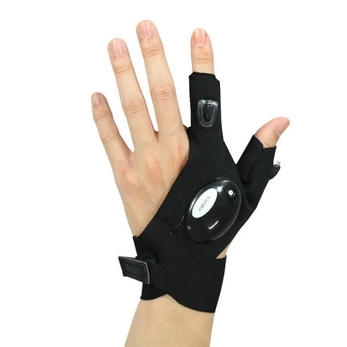 GANT POUR ECRAN TACTILE,Right Hand--Gants de pêche étanches avec lampe de poche LED, outils de sauvetage pratiques, pour la pêche en