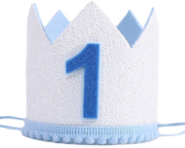 Couronne Princesse 1er Anniversaire Bébé Fille - Chapeau Rose à Paillettes Avec Élastique - Cadeau Naissance