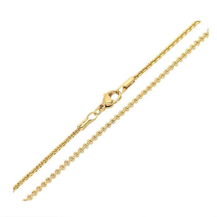 Chaîne de Cou - Femme - Maille Forçat - Rolo - 45 cm - 2 mm - Plaqué Or Jaune 750/1000 - 3 Microns