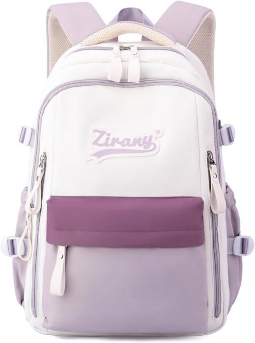 Cartable Fille Tanou - Sac Dos École 32x16x47cm - Résistant à L'Eau - Pour 9-16 Ans - Violet
