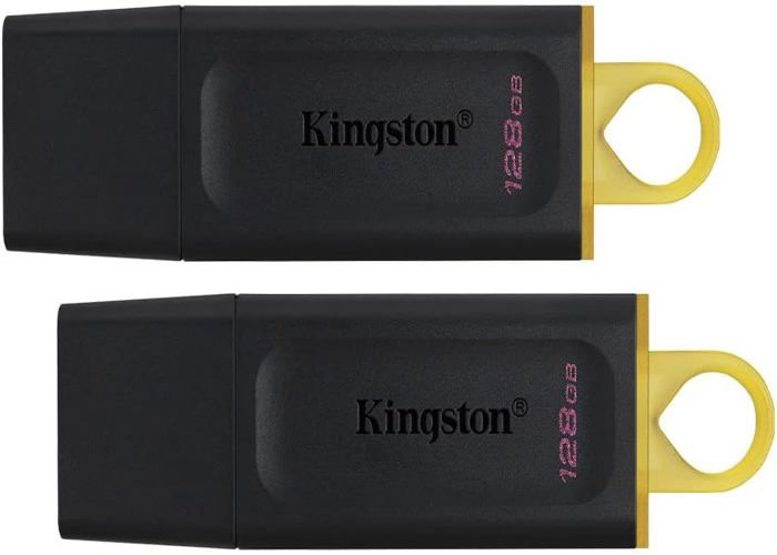 Lot de 2 KINGSTON Clé USB DataTraveler® Exodia 128GB - Avec capuchon de protection et anneaux pour porte clés
