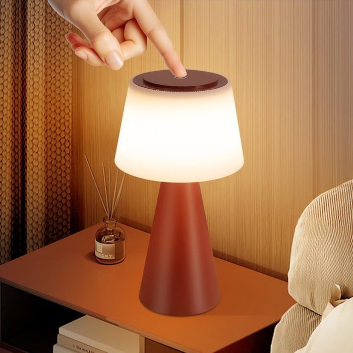 Lampe de table - NETTLIFE - 3600 mAh - Sans fil - LED intégrée - Rouge