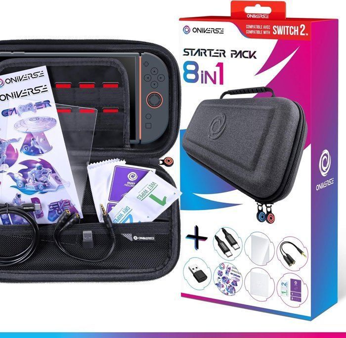 Starter kit 8 en 1 Oniverse Pack complet Etui de transport Protection Ecran et Accessoires pour Nintendo Switch 2 - vue 2