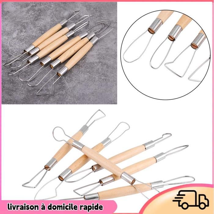 Lot De 4 Outils Sculpture Cire - Double Tête Acier Inoxydable 12cm - Pour Cire, Argile, Céramique