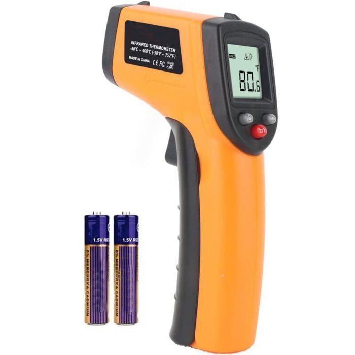 Thermomètre Infrarouge Sans Contact Avec Émissivité Réglable - Mesure Rapide -50°C à 530°C