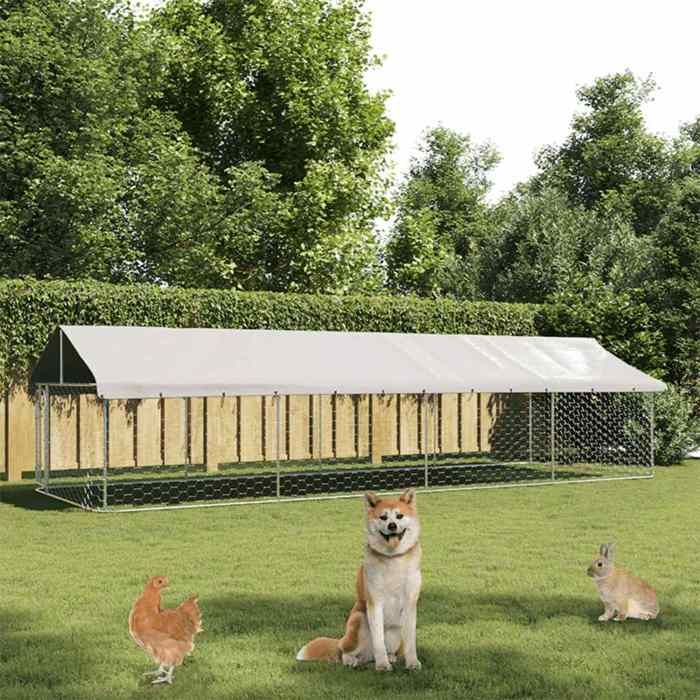 Chenil extérieur - vidaXL - 600x200x150 cm - Toit résistant - Sécurité renforcée