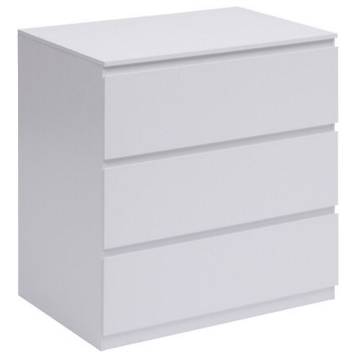 Commode de 3 tiroirs coloris blanc - Longueur 73 x largeur 48 x Hauteur 78 cm Commode de 3 tiroirs coloris blanc - Longueur 73 x largeur 48 x Hauteur 78 cm