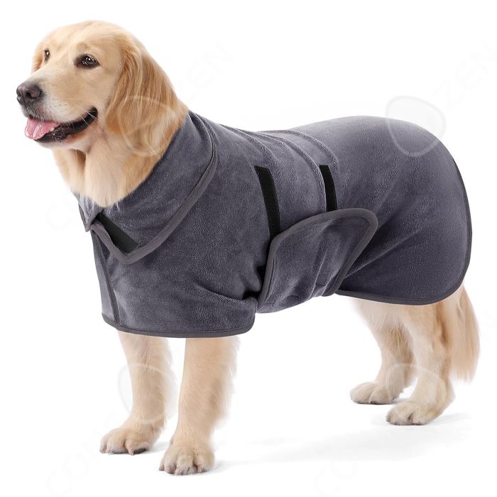 Meilleurs prix pour C Peignoir chien pour chien de 35-45 kg gris grande taille matériau absorbant haute densité polyvalence 4 saisons entretien facile