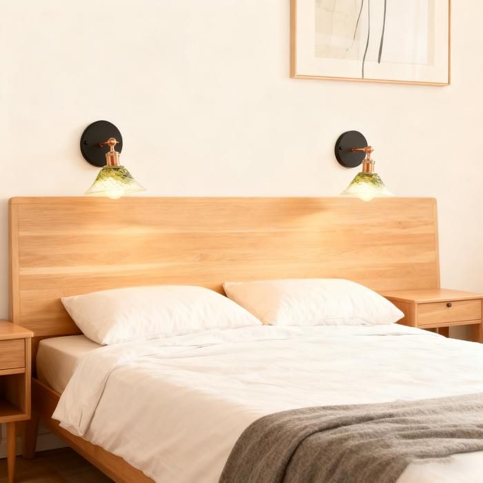 SNOGOLD 2x Applique Mural Moderne E27 Luminaire Abat-jour en Verre Vert Dégradé Ø20cm Éclairage pour Chambre Salle à Manger
