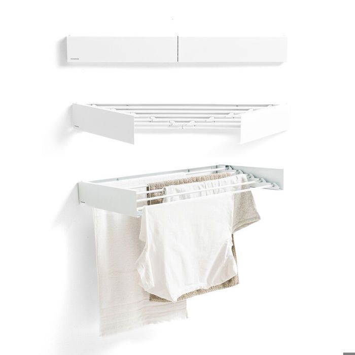 LaYiQimn Étendoir à Linge Étendoir à Linge Mural Pliable avec capacité d'aération, Porte-Serviettes en Acier Inoxydable, Gain de Place, énorme capacité, 5 tiges, séchoir Pliable (Taille : 40 cm