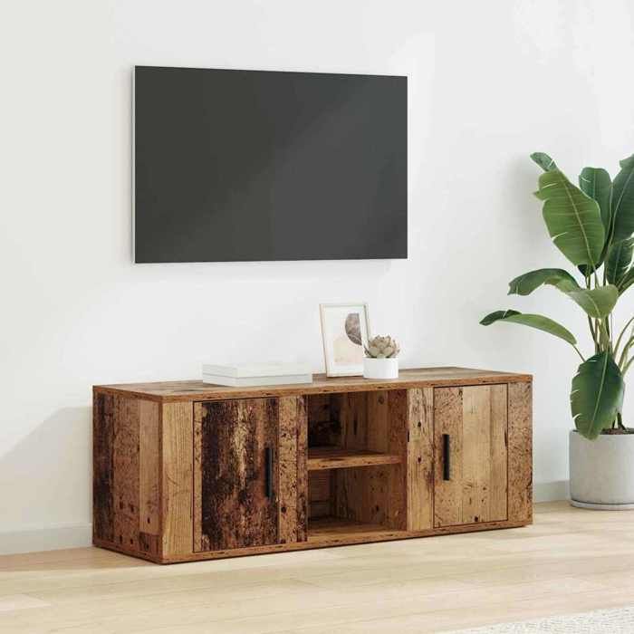 Moderne Meuble TV - Pour salon - Table TV Bois Ancien 100 x 315 x 35 cm Bois dingénierie@FR(583179）