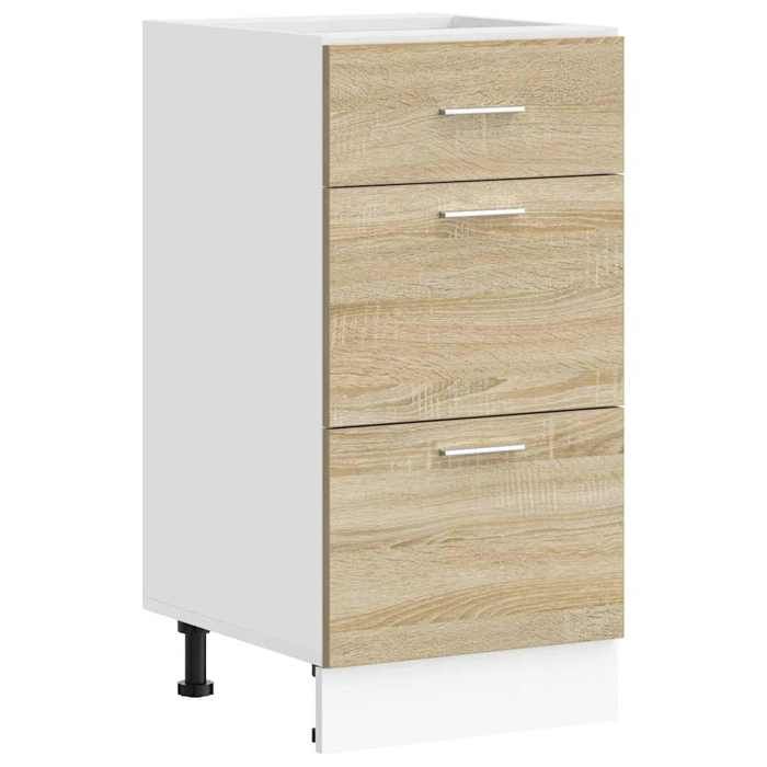 Meuble bas de cuisine - GKO - Lyon - Chêne Sonoma - 40x46x815 cm - Bois dingénierie - Capacité totale 50 kg