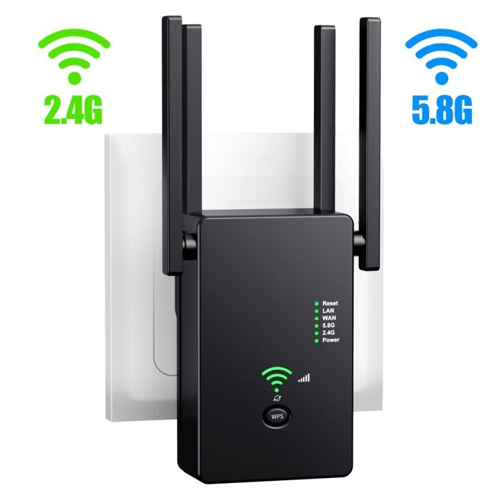 Répéteur amplificateur de signal WIFI 1200 Mbps 3 modes daccès connexion stable portable noir
