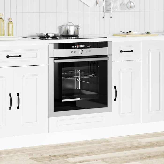 Armoire à four - vidaXL - Blanc - Bois dingénierie - 60x46x815 cm - Capacité 50 kg - Pieds réglables