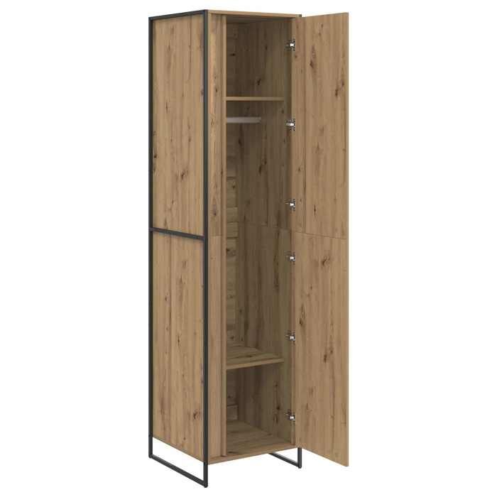 Meuble vêtements Marron - LEMON® Garde-robe - grand stockage - Armoire penderie - avec stockage 2 pcs Chêne artisan 50x50x200cm 852