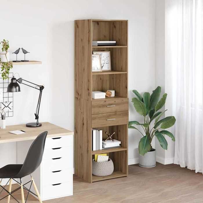 Enfilade de rangement Marron - LEMON® Haut Armoire avec tiroir - chêne artisanal - 50x42 5x185cm 697 - Soldes