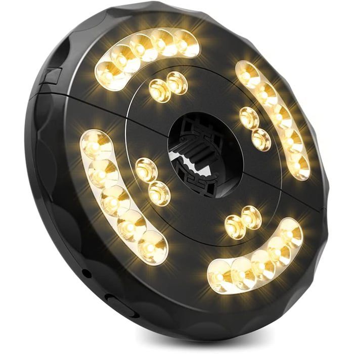 Lampe parasol 28LED USB rechargeable 4400mAh 54h autonomie 2 modes jardin camping