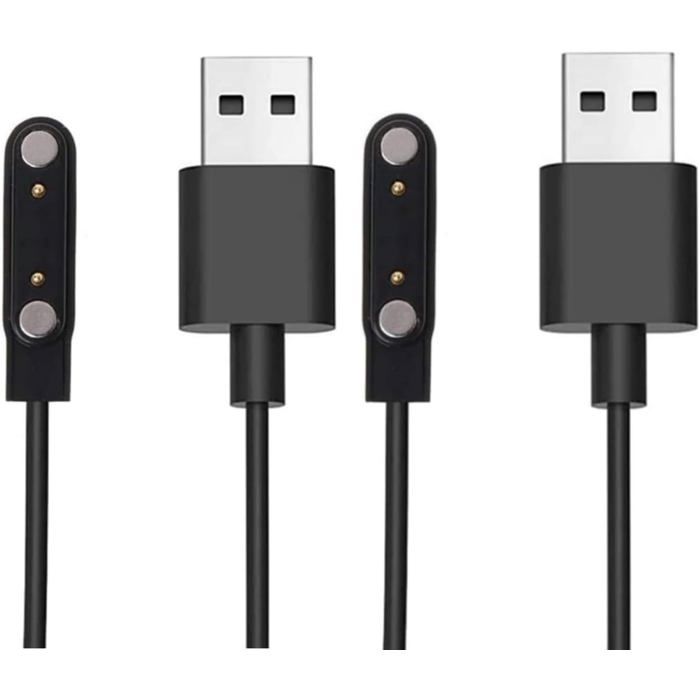 Aliwisdom [2 pièces] Chargeur Montre connectée Universel 7.62mm Accessoires de Smartwatch USB 2 Broche Câble Chargeur 7.5mm - 8mm