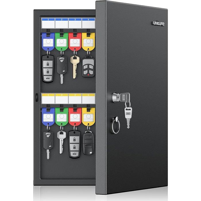 Uniclife 32 Position Key Lock Box Boîte à clés Murale Organisateur de clés de Voiture avec Porte-clés CAPTEUR DE POSITION DARBRE A