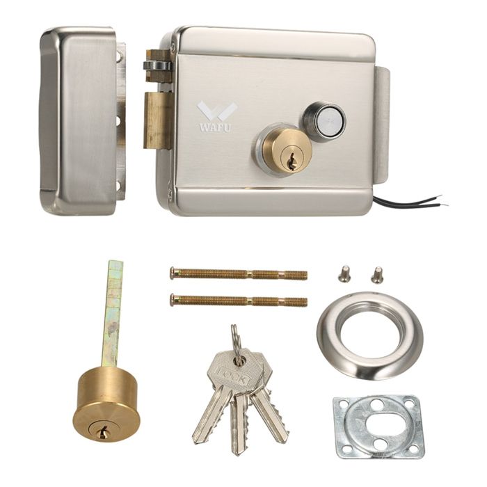 ARAMOX Serrure de porte de sécurité Verrouillage de Porte Métallique électrique Intelligent Verrouillage bricolage portail Argent