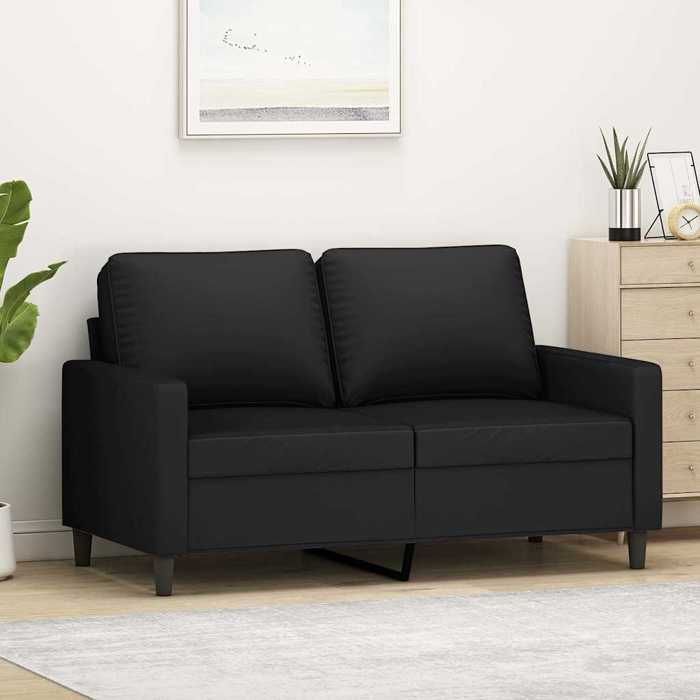 Canapé à 2 places - vidaXL - (1 pc) - charge (par siège) : 110 kg - Sofa intérieure - velours - noir - 120 cm@fnx40f