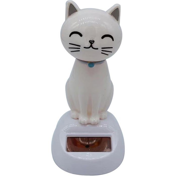 Chat Animal Dansant Solaire pour Tableau de Bord Figurine Solaire de Voiture qui Bouge Jouet de Danse à Énergie Solaire pour D - C