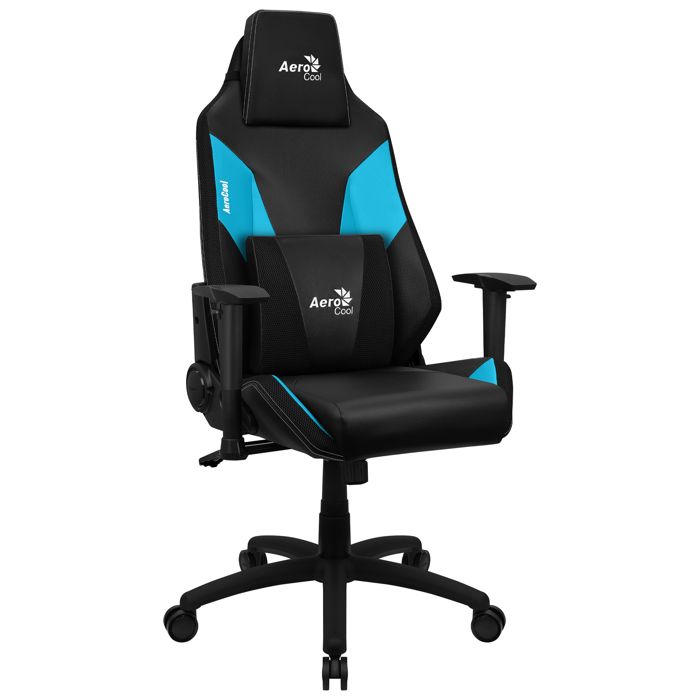 Fauteuil de jeu - Aerocool - Admiral - Noir/Bleu - Réglable en hauteur - Support jusqu'à 150 kg