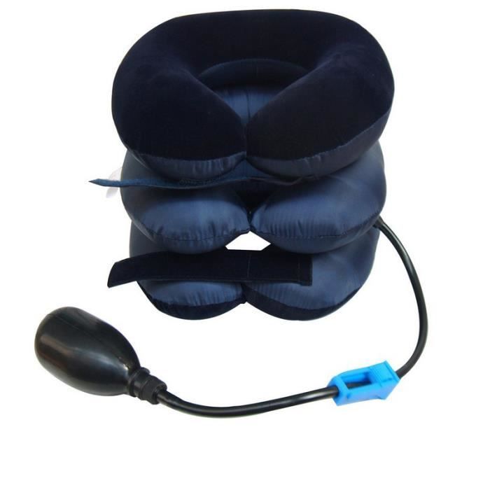 Appareil De Traction Cervicale Gonflable – Soulagement Douleur Cou, Nuque – 3D, Portable Avec Pompe à Air – Noir - 11