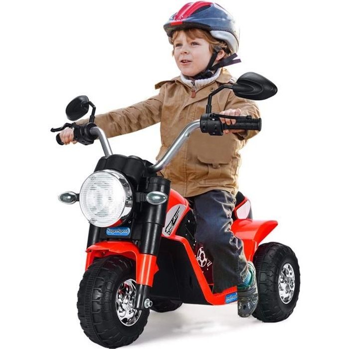 GOPLUS Moto Electrique Enfants Moto Scooter 3 Roues,6V 20W avec Phare/Klaxon,Marche AV/AR
