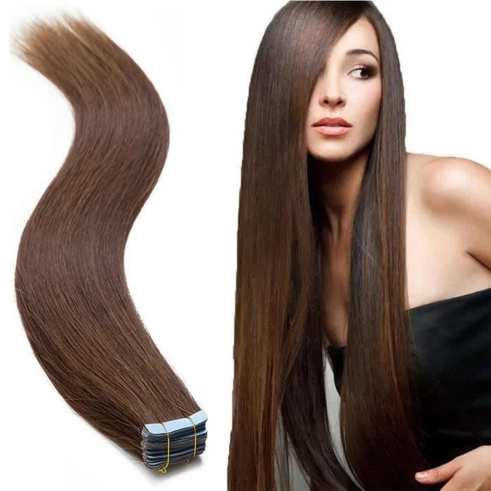 Lot De 60 Bandes Extensions Cheveux Humains Adhésives - Longueur 50 Pouces - Multi-couleurs - Marque SEGO