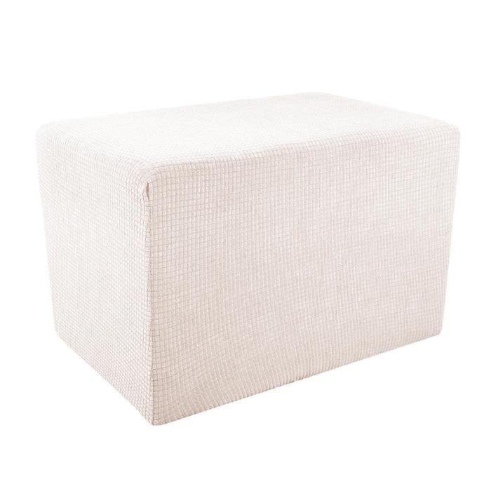 housse pour repose-pieds couvre-tabourets en tissu de chaise-banc extensible 110-120cm crème